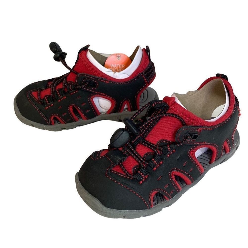 New Jumping Beans‎ Toddler Black and Red Water Friendly Sandals Size 8T